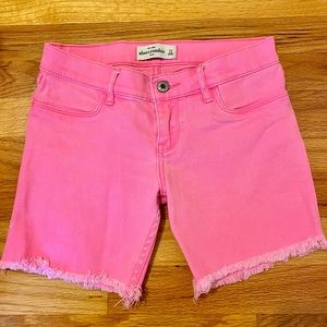 Pink jean shorts from Abercrombie Kids!
